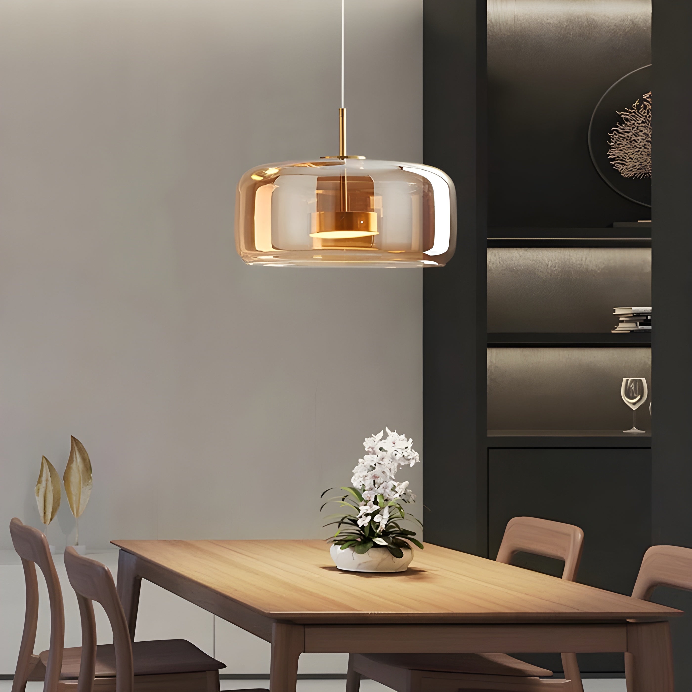 LED-Pendelleuchte Glas – Retro-Design mit Warmem Licht für Esszimmer & Küche - Pendelleuchte