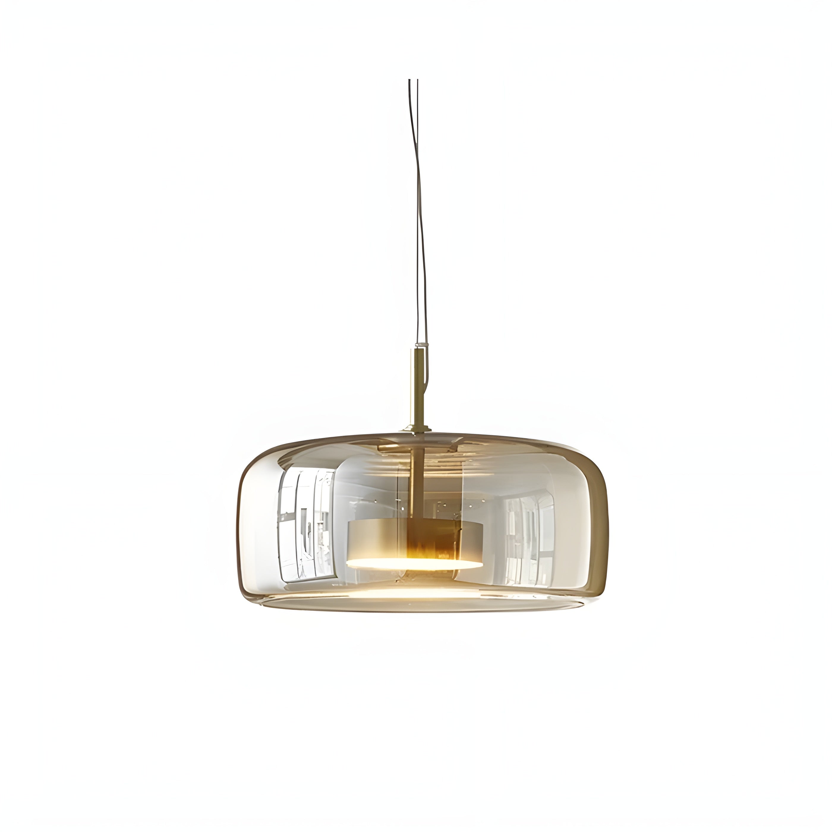 LED-Pendelleuchte Glas – Retro-Design mit Warmem Licht für Esszimmer & Küche - Bernstein / 33cm / Warmes Weiß
