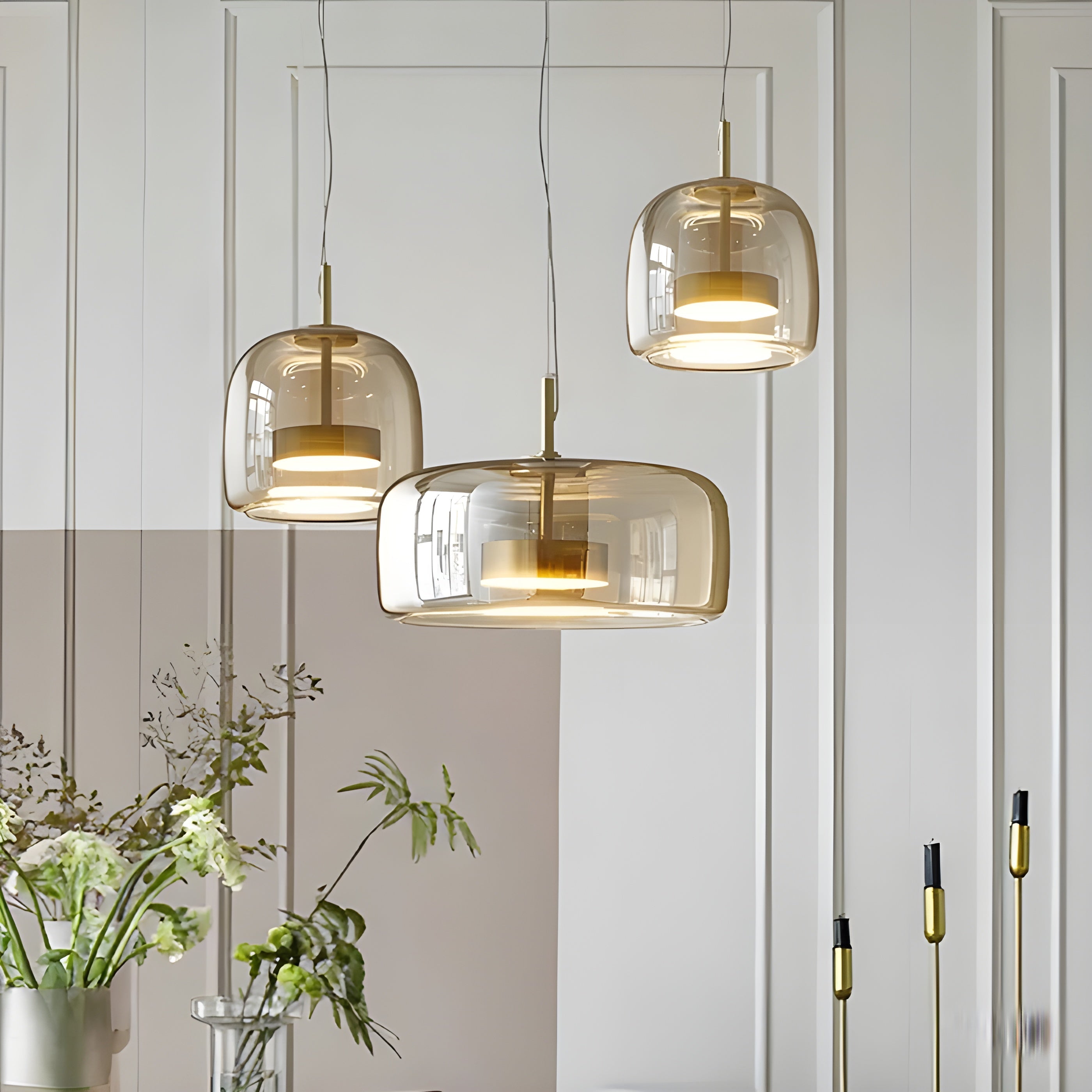 LED-Pendelleuchte Glas – Retro-Design mit Warmem Licht für Esszimmer & Küche - Pendelleuchte