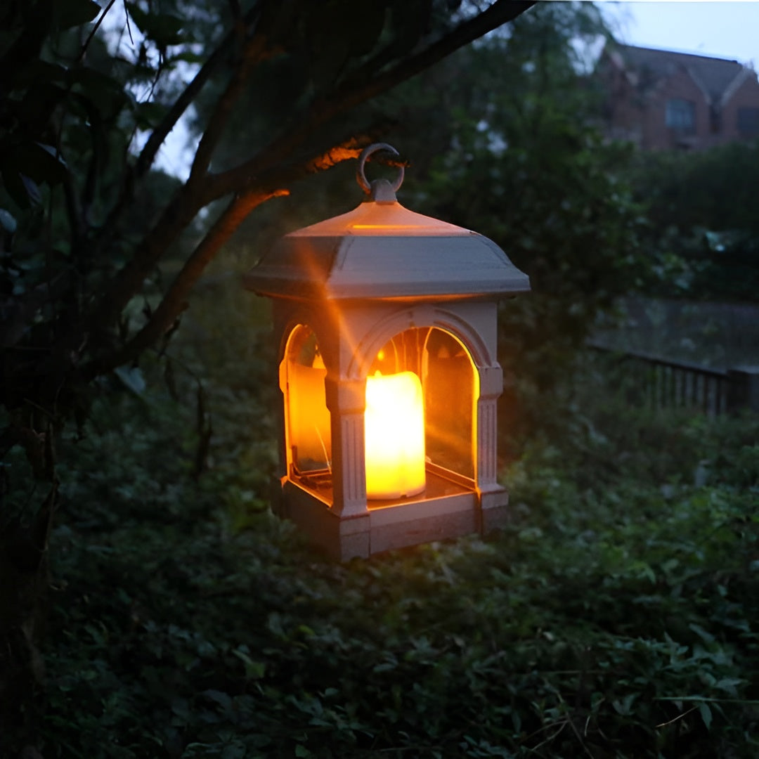 LED-Solarleuchte in Hausform – Wasserdichte Gartenbeleuchtung für Außenbereiche - Lampe