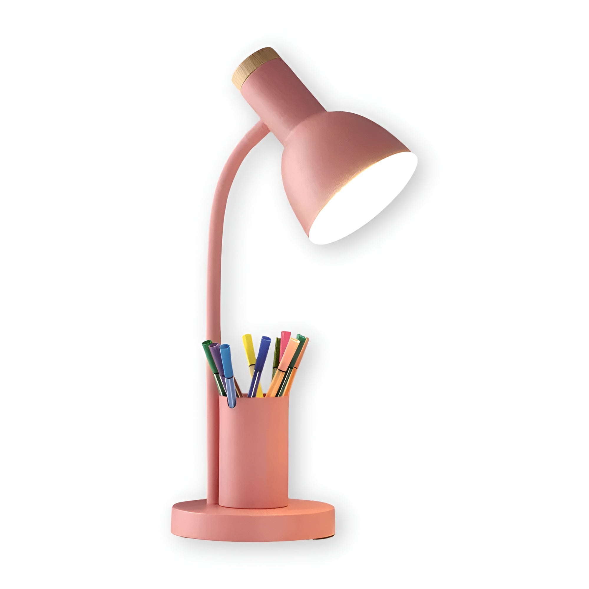 LED-Tischlampe mit Stifthalter – Stilvoll und Praktisch | Ordnung auf dem Schreibtisch - Rosa - Tischlampe