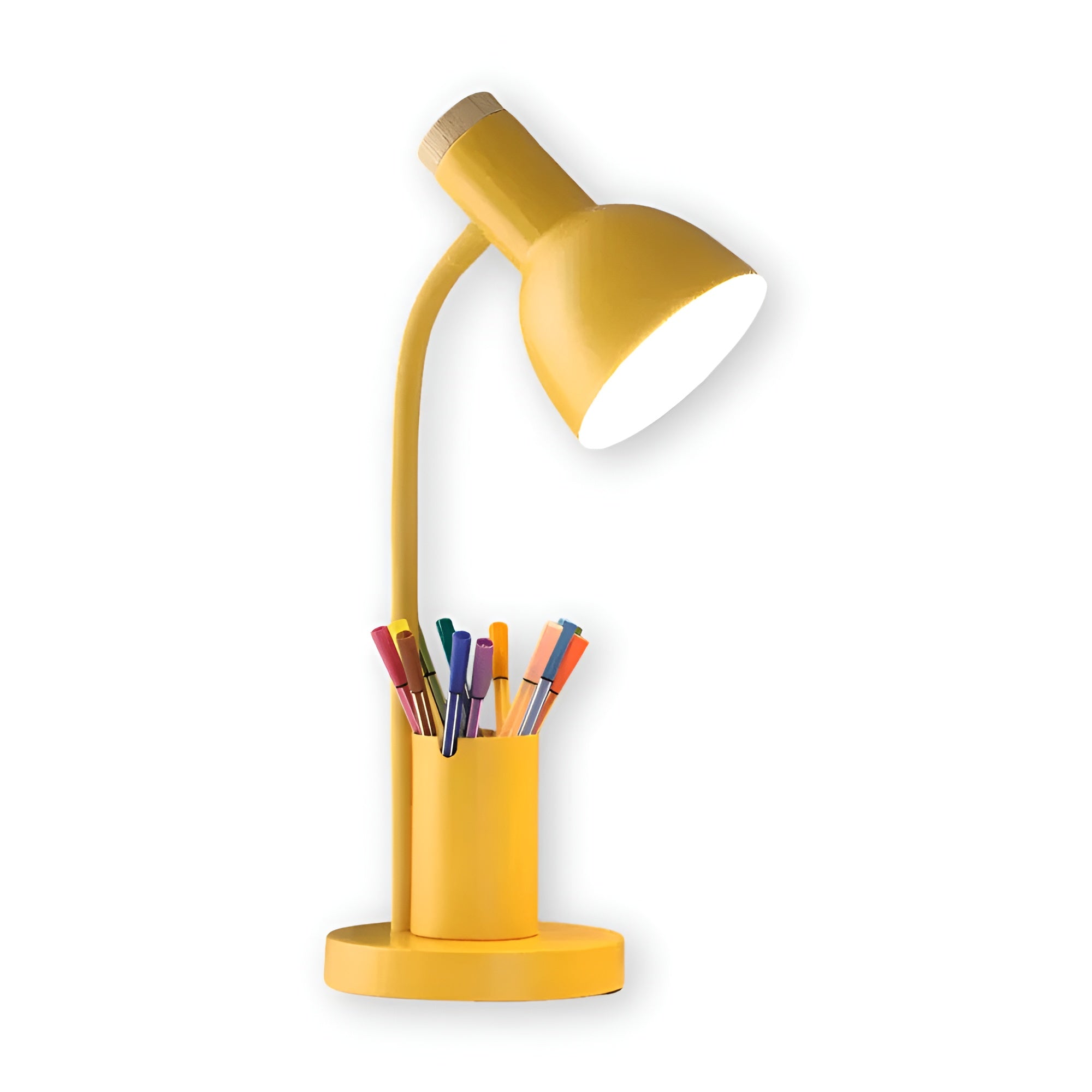 LED-Tischlampe mit Stifthalter – Stilvoll und Praktisch | Ordnung auf dem Schreibtisch - Gelb - Tischlampe