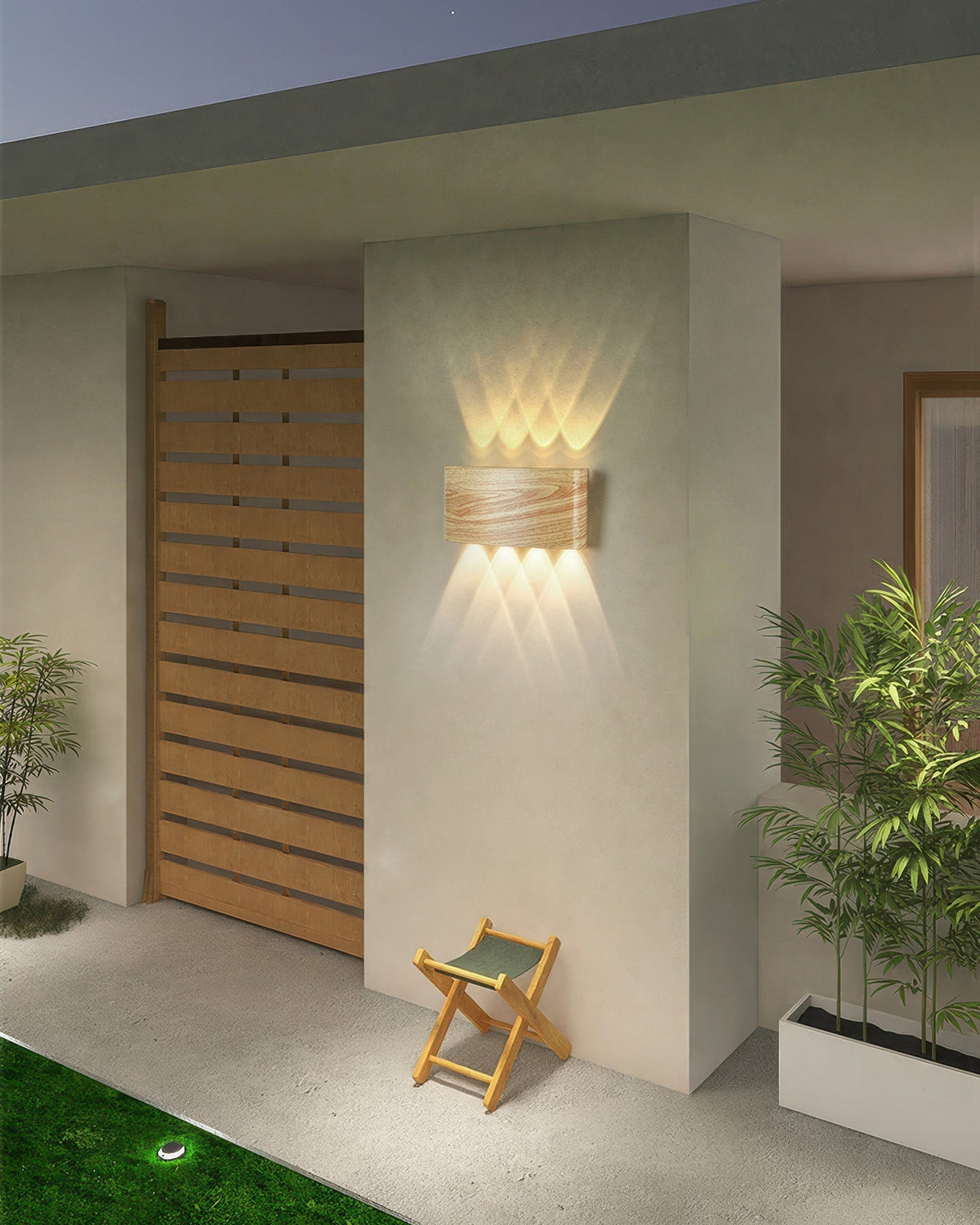 LED Wandleuchte mit Holzoptik – Elegante Innen- und Außenleuchte - Wandleuchten