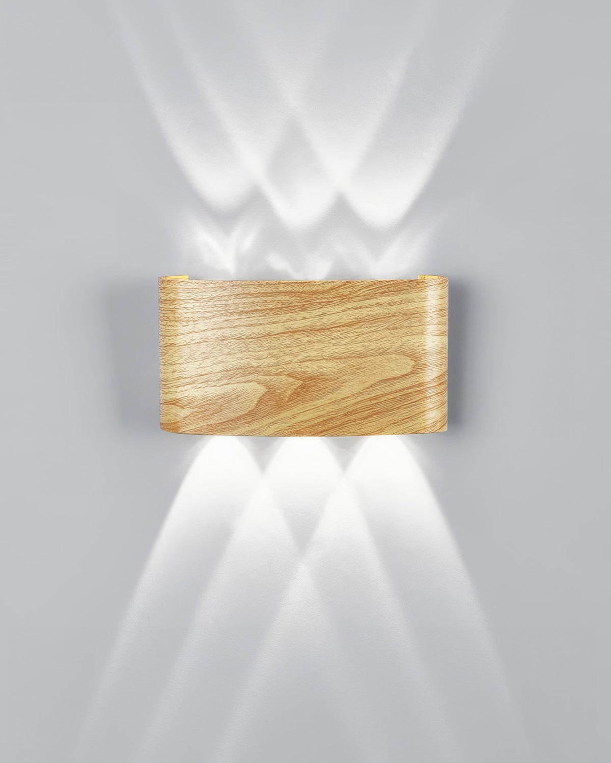 LED Wandleuchte mit Holzoptik – Elegante Innen- und Außenleuchte - 6 Leuchten – 6 W (17,5 x 9,5 x 4,5 cm) / Original