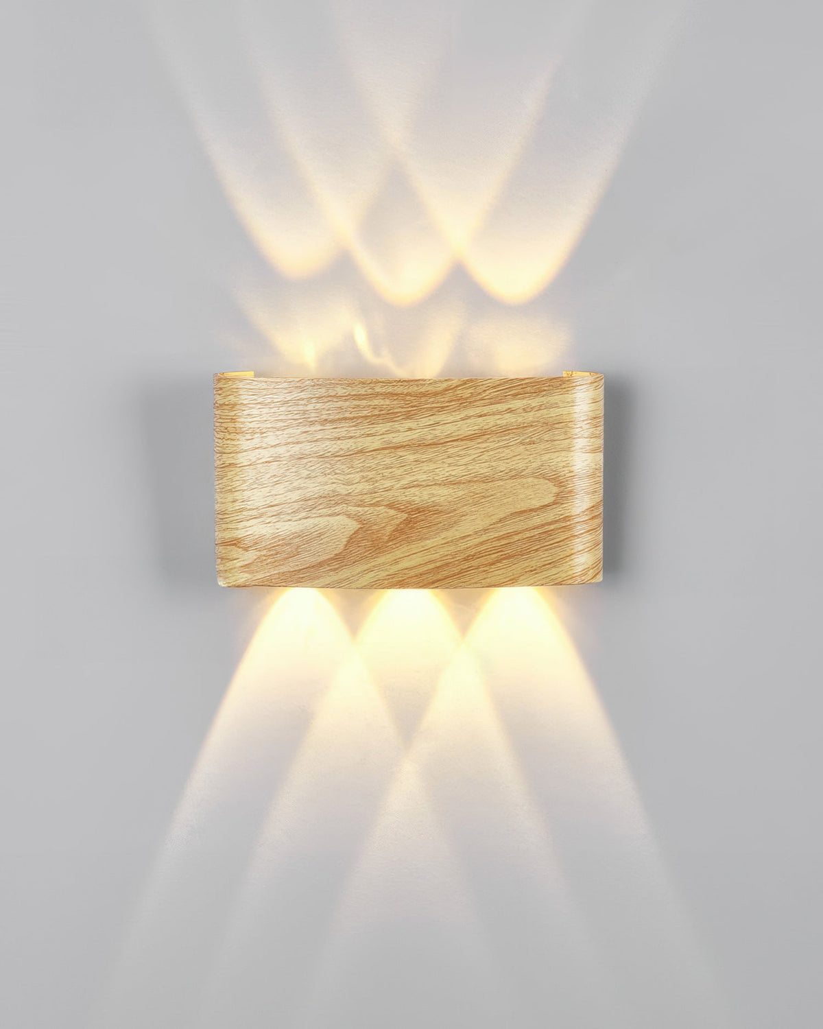 LED Wandleuchte mit Holzoptik – Elegante Innen- und Außenleuchte - 6 Leuchten – 6 W (17,5 x 9,5 x 4,5 cm) / Original