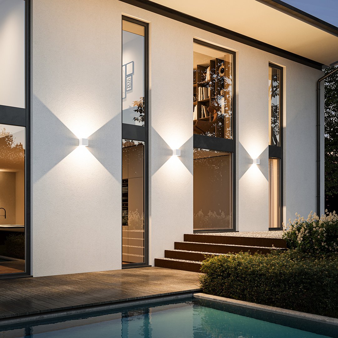 LED Wandleuchte mit verstellbaren Lichtblenden – Innen & Außen - Wandleuchten