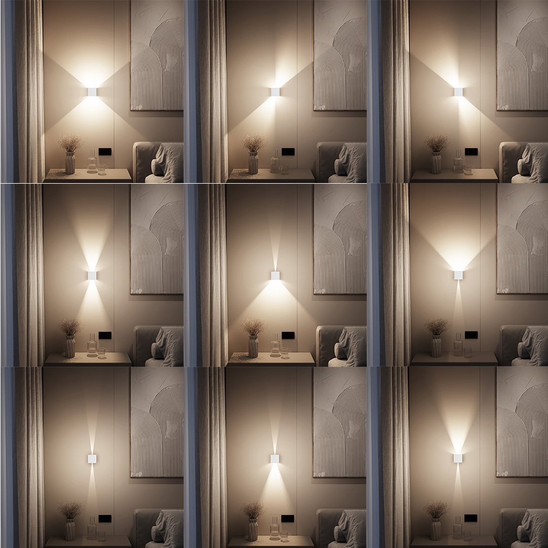 LED Wandleuchte mit verstellbaren Lichtblenden – Innen & Außen - Wandleuchten