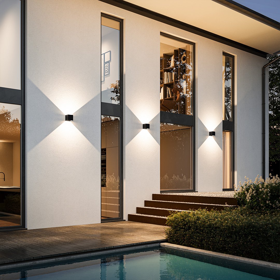 LED Wandleuchte mit verstellbaren Lichtblenden – Innen & Außen - Wandleuchten
