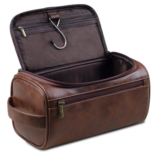 Leder Kulturbeutel für Herren – Hochwertige Waschtasche & Kosmetiktasche für Reisen - Kulturbeutel