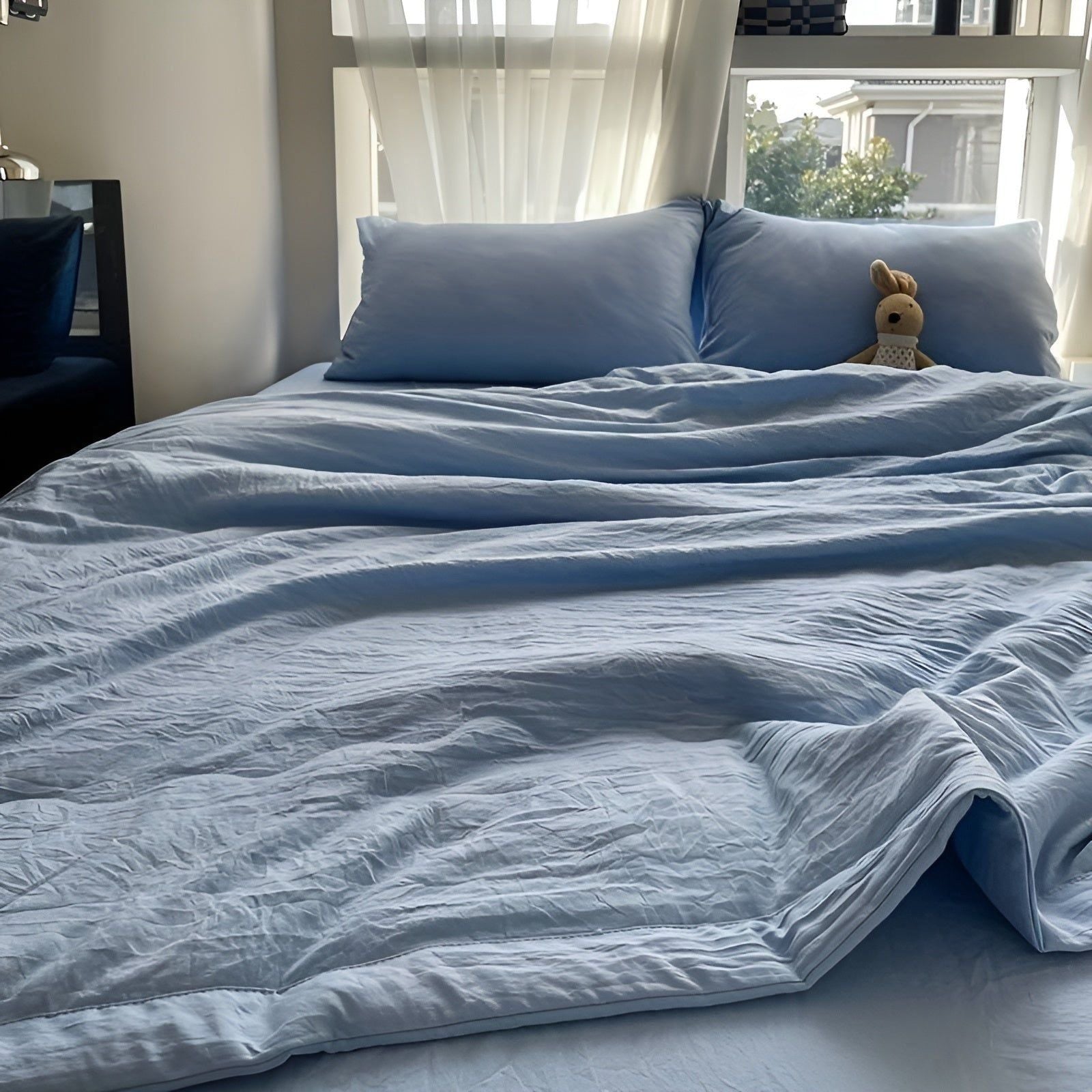 Leichte Sommerdecke – einfarbige leichte Sommerdecke für Komfort - Blau / 150 x 200cm - Decke