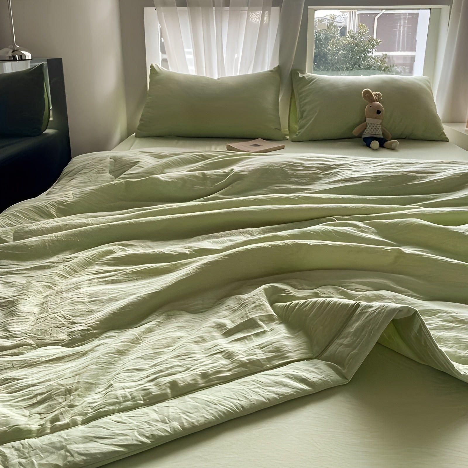 Leichte Sommerdecke – einfarbige leichte Sommerdecke für Komfort - Grün / 150 x 200cm - Decke