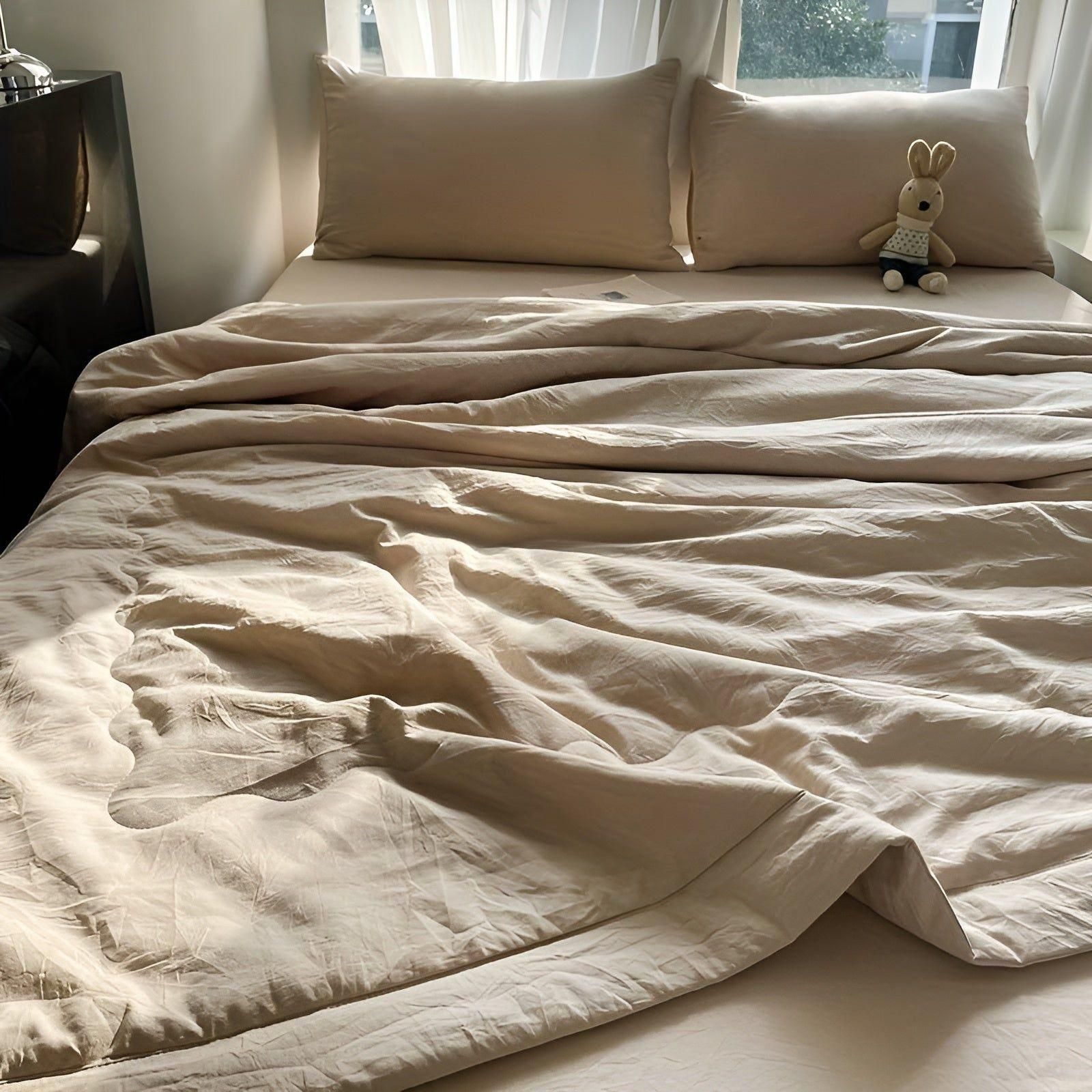 Leichte Sommerdecke – einfarbige leichte Sommerdecke für Komfort - Khaki / 150 x 200cm - Decke