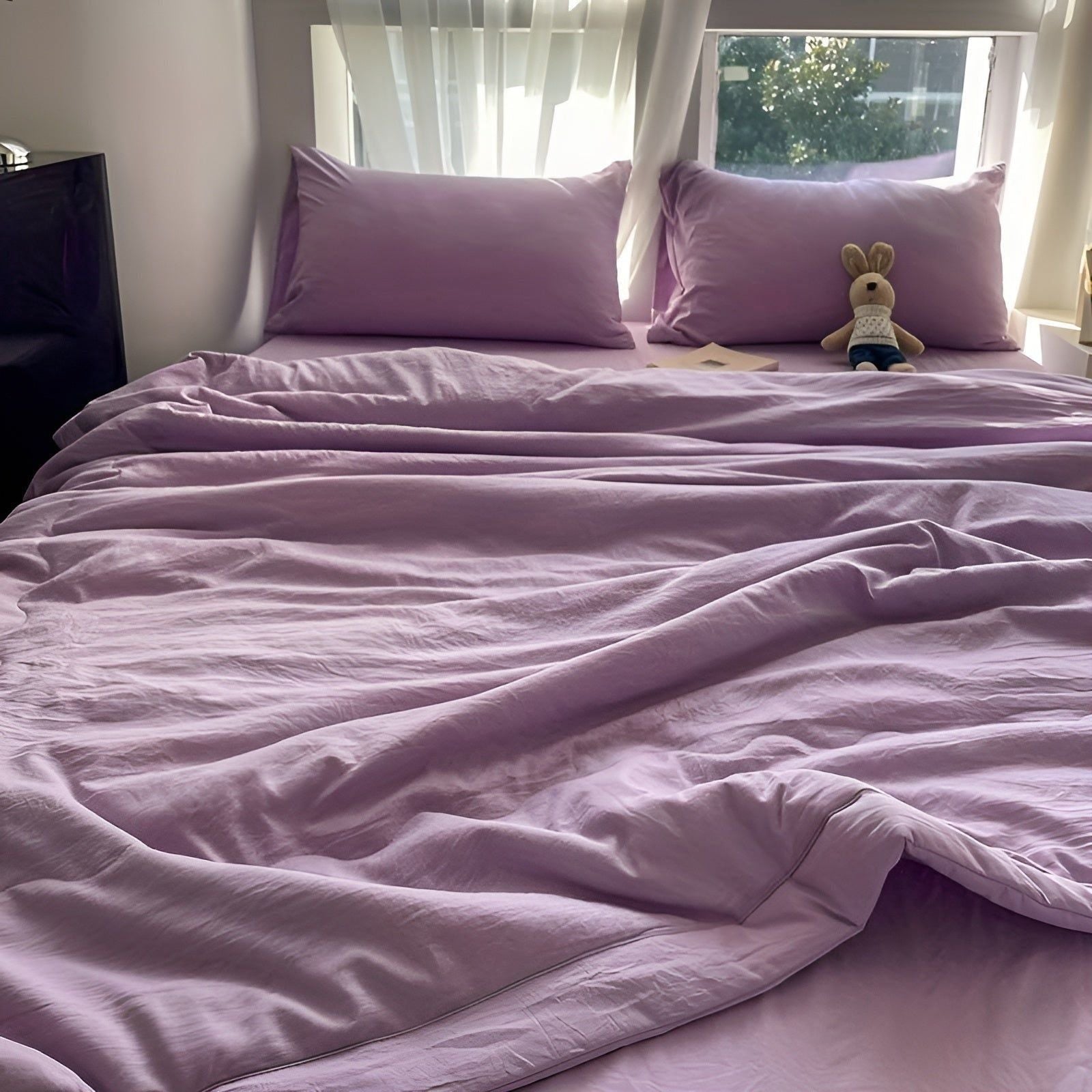 Leichte Sommerdecke – einfarbige leichte Sommerdecke für Komfort - Lila / 150 x 200cm - Decke