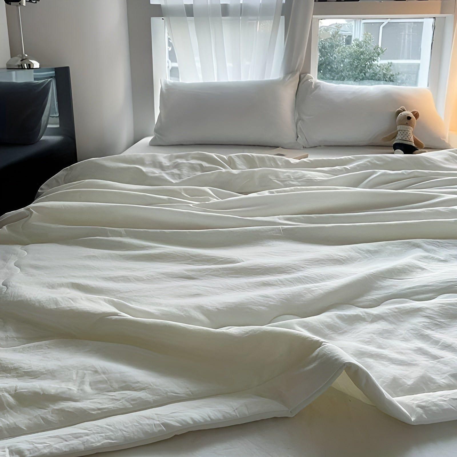 Leichte Sommerdecke – einfarbige leichte Sommerdecke für Komfort - Weiß / 150 x 200cm - Decke
