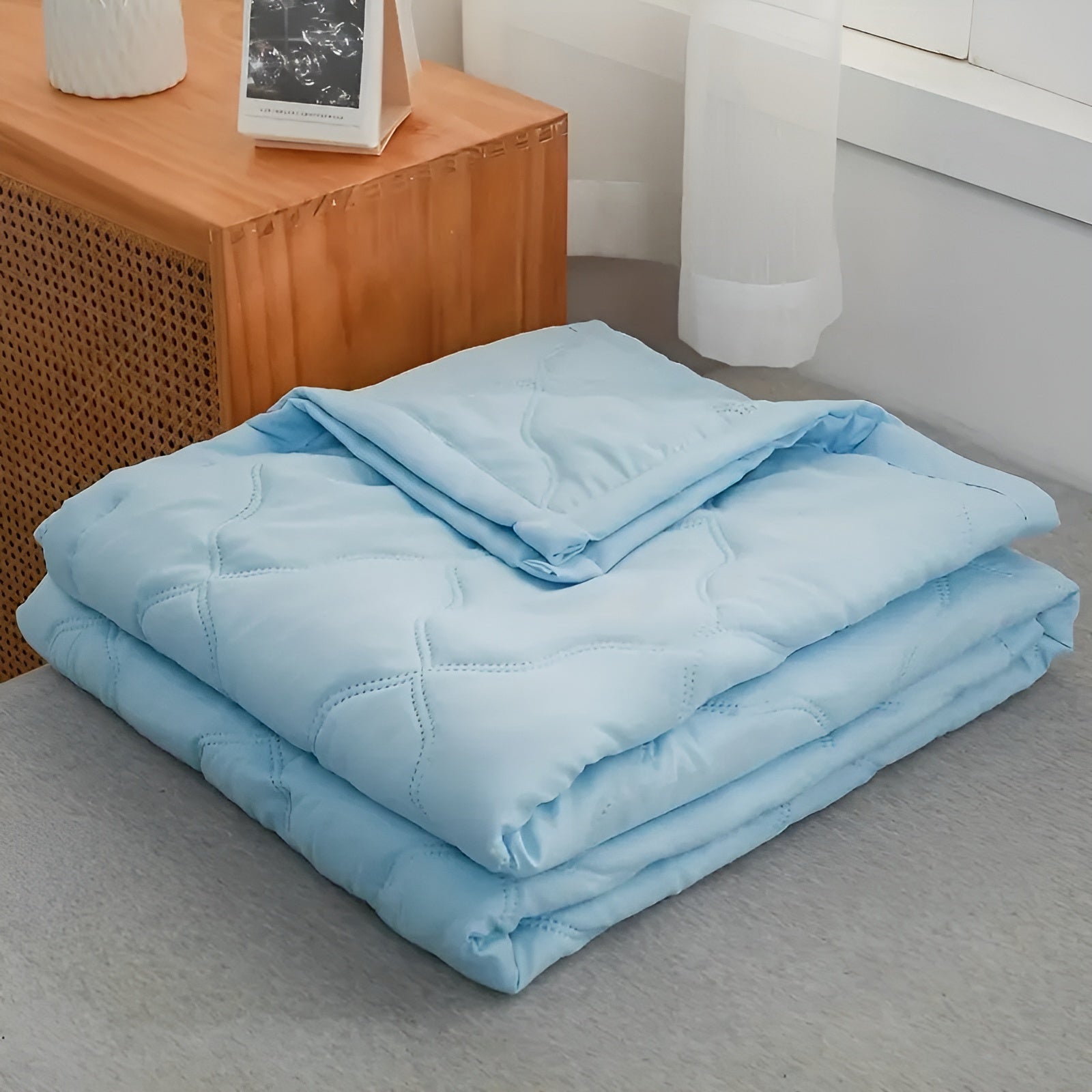 Leichte Sommerdecke – Kühlend & Pflegeleicht | Perfekt für Einzel- und Doppelbetten - Hellblau / 100cm*150cm