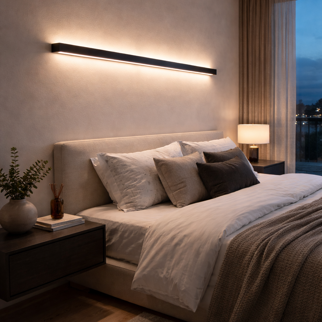 Lineare LED-Decken- oder Wandleuchte – blendfreie Beleuchtung für moderne Räume - Schwarz / 60 cm (12 W) / 3
