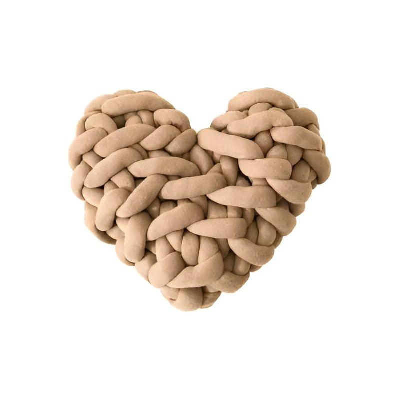 Love Pillow - Chunky Knitted Heart Kissen für ein Gemütliches Zuhause - Beige - Kissen
