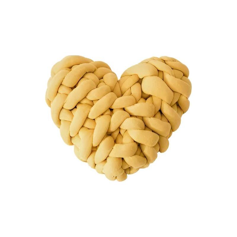 Love Pillow - Chunky Knitted Heart Kissen für ein Gemütliches Zuhause - Gelb - Kissen