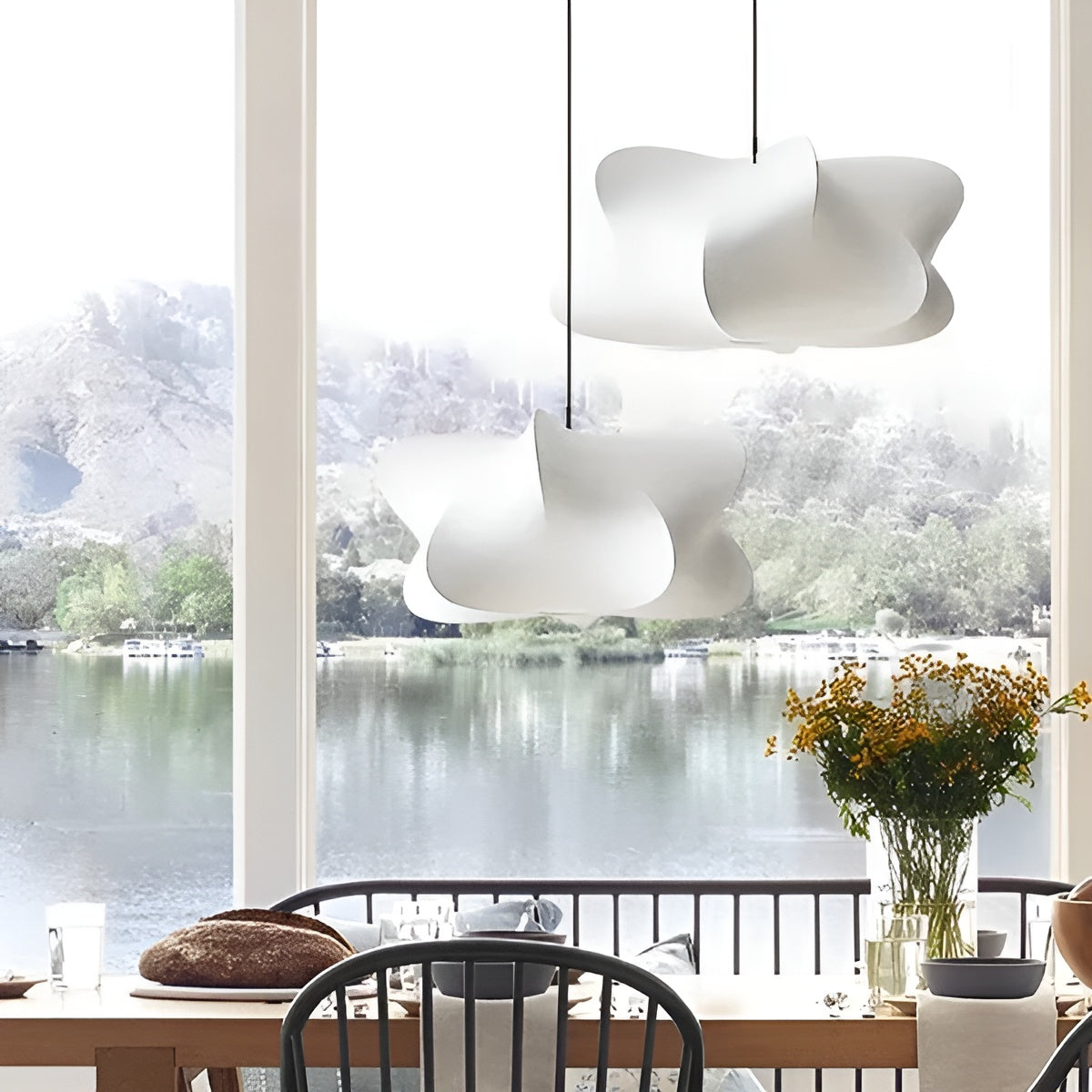 Seiden-Pendelleuchte – Elegantes Wabi-Sabi-Design | Sanftes, Warmes Licht für Wohnzimmer & Essbereich