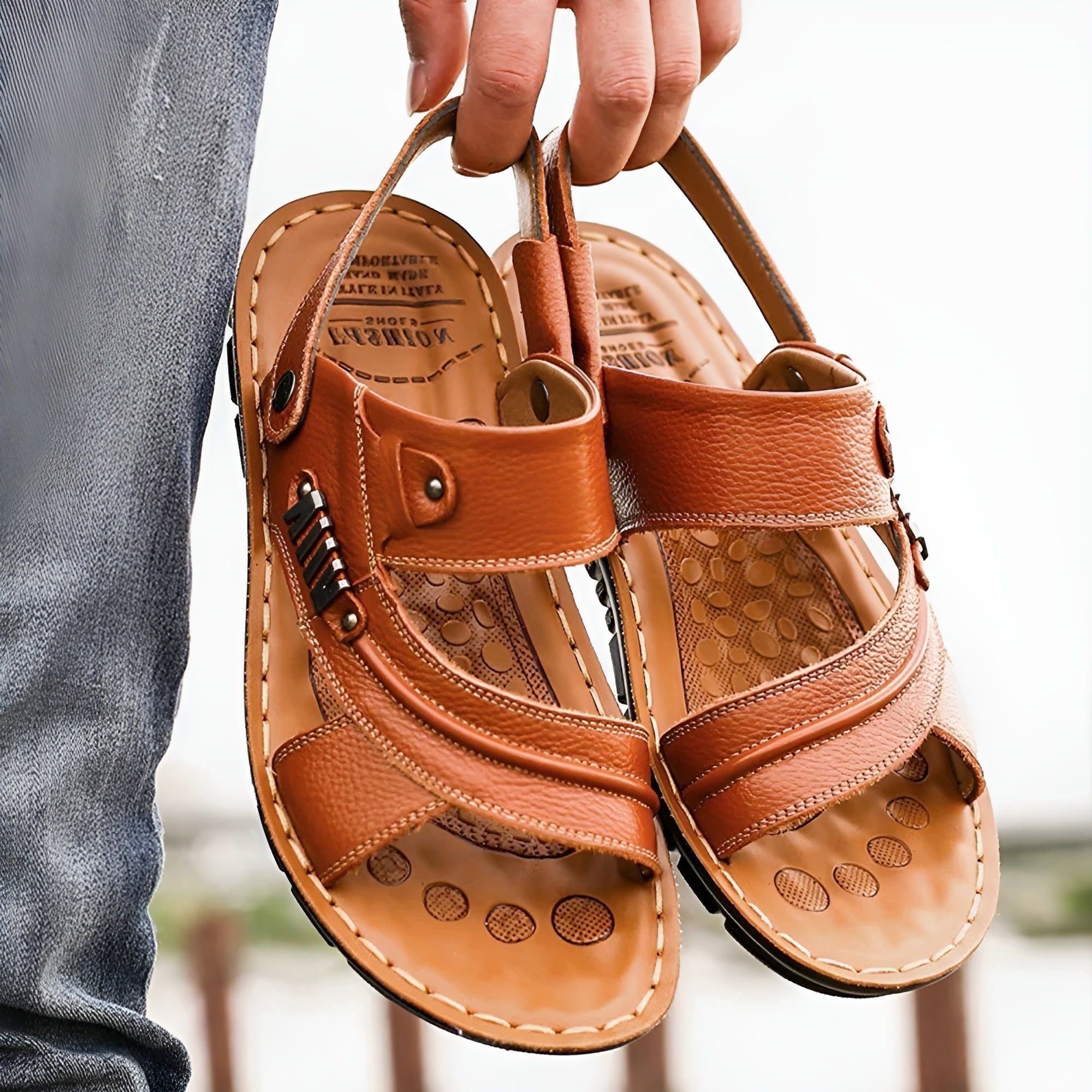 Lukas Sandals - Stilvolle Orthopädische Ledersandalen für Herren - Damensandalen