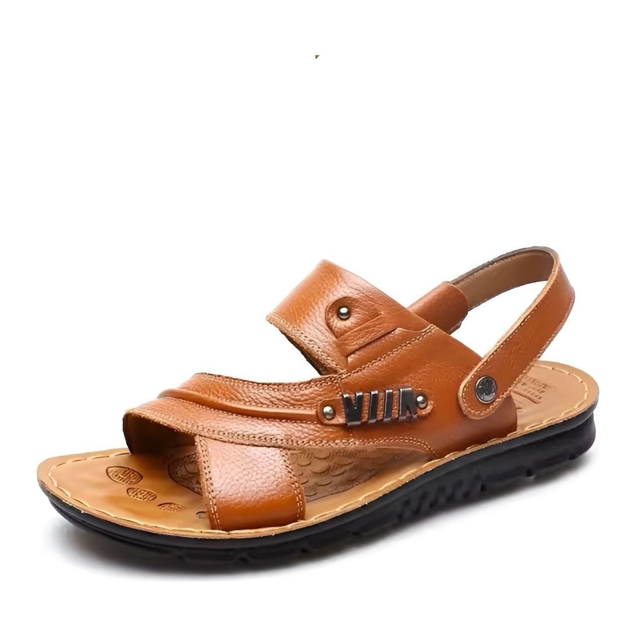 Lukas Sandals - Stilvolle Orthopädische Ledersandalen für Herren - Hellbraun / 38 - Damensandalen