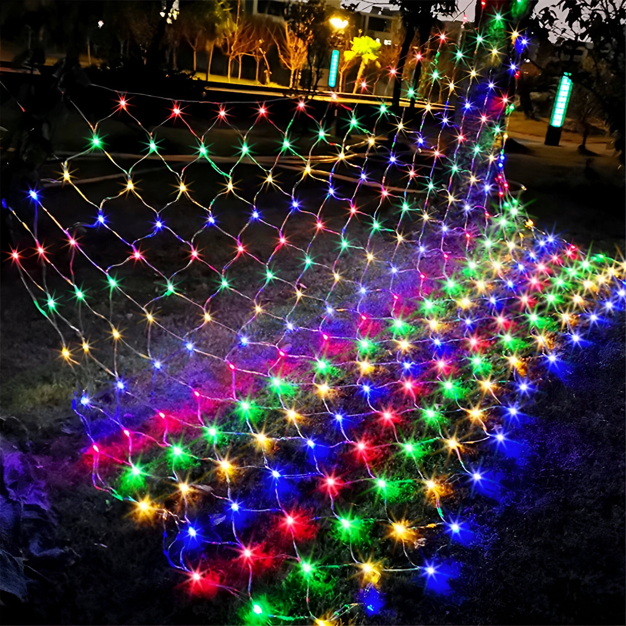 LumiNet - LED-Netzleuchten Wasserdicht Außenbereich - RGB / 1.5X1.5m 96 Leds - Saisonale Dekoration