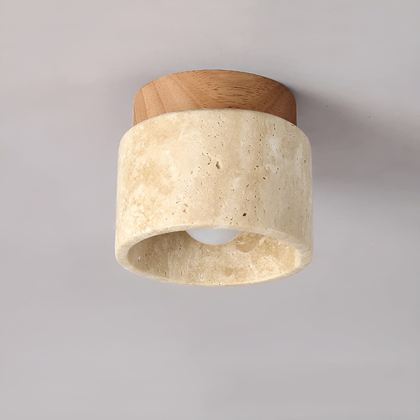 LumiStone - Wabi Sabi Gelber Marmor Japanische Deckenleuchte - Deckenleuchte