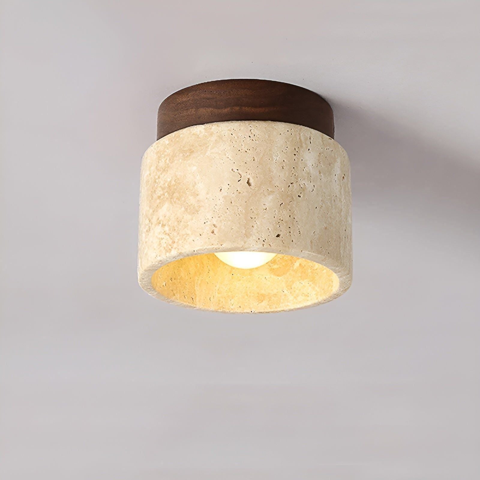 LumiStone - Wabi Sabi Gelber Marmor Japanische Deckenleuchte - Deckenleuchte