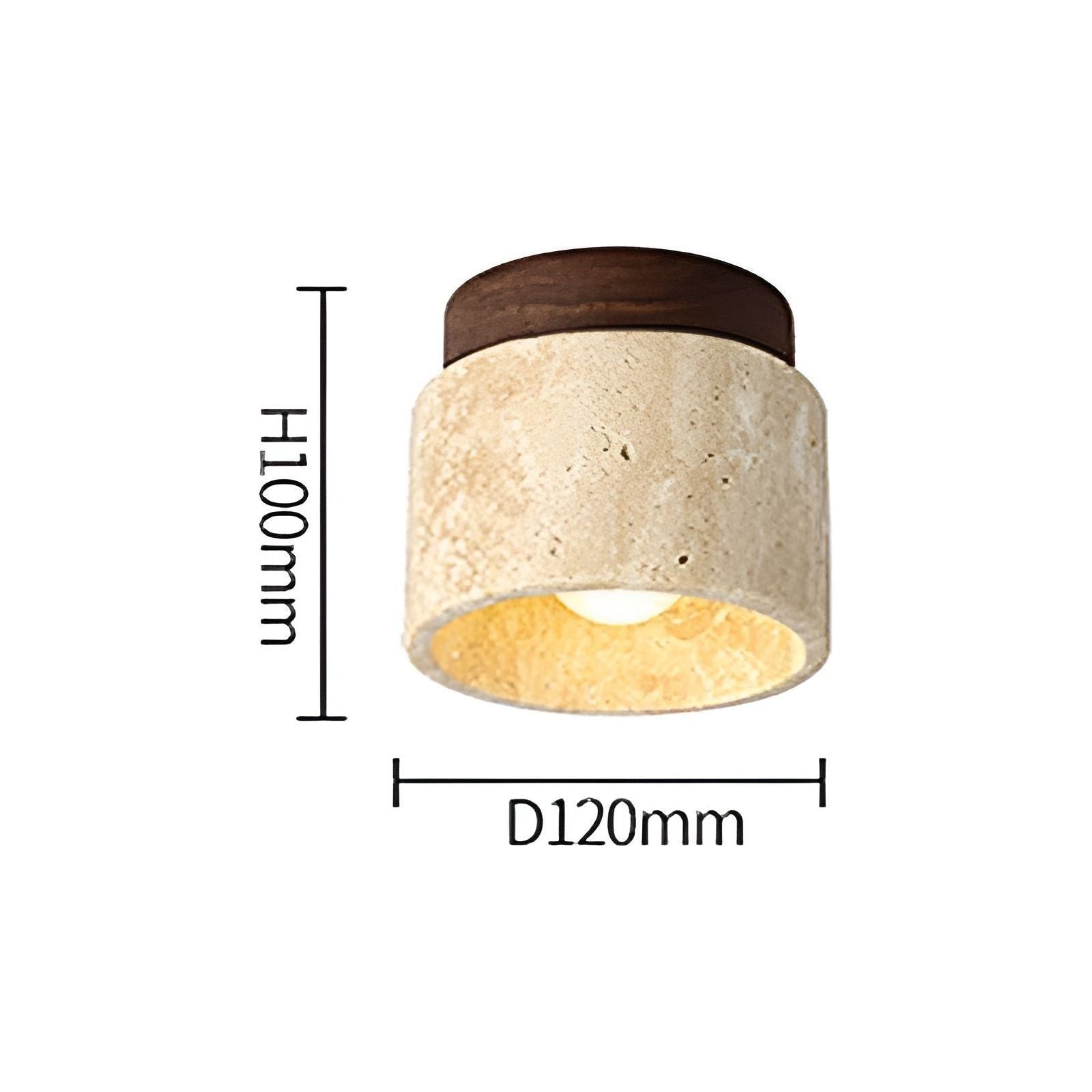 LumiStone - Wabi Sabi Gelber Marmor Japanische Deckenleuchte - Deckenleuchte