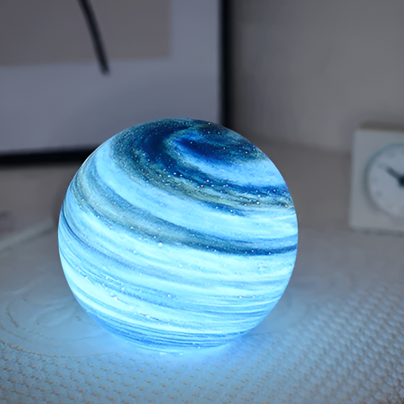 Lunacrystal Mondlampe Aus Glas – Magisches Mondlicht MIT Kosmischen Details Für Stimmungsvolle Wohnräume - Tischlampe