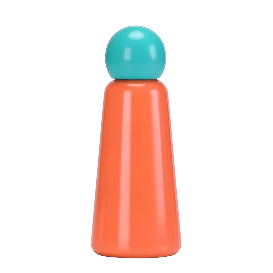 Lux Drop Thermoflasche auslaufsicher – Hält Getränke 12h heiß & 24h kalt - Grün-Orange - Wasserflasche