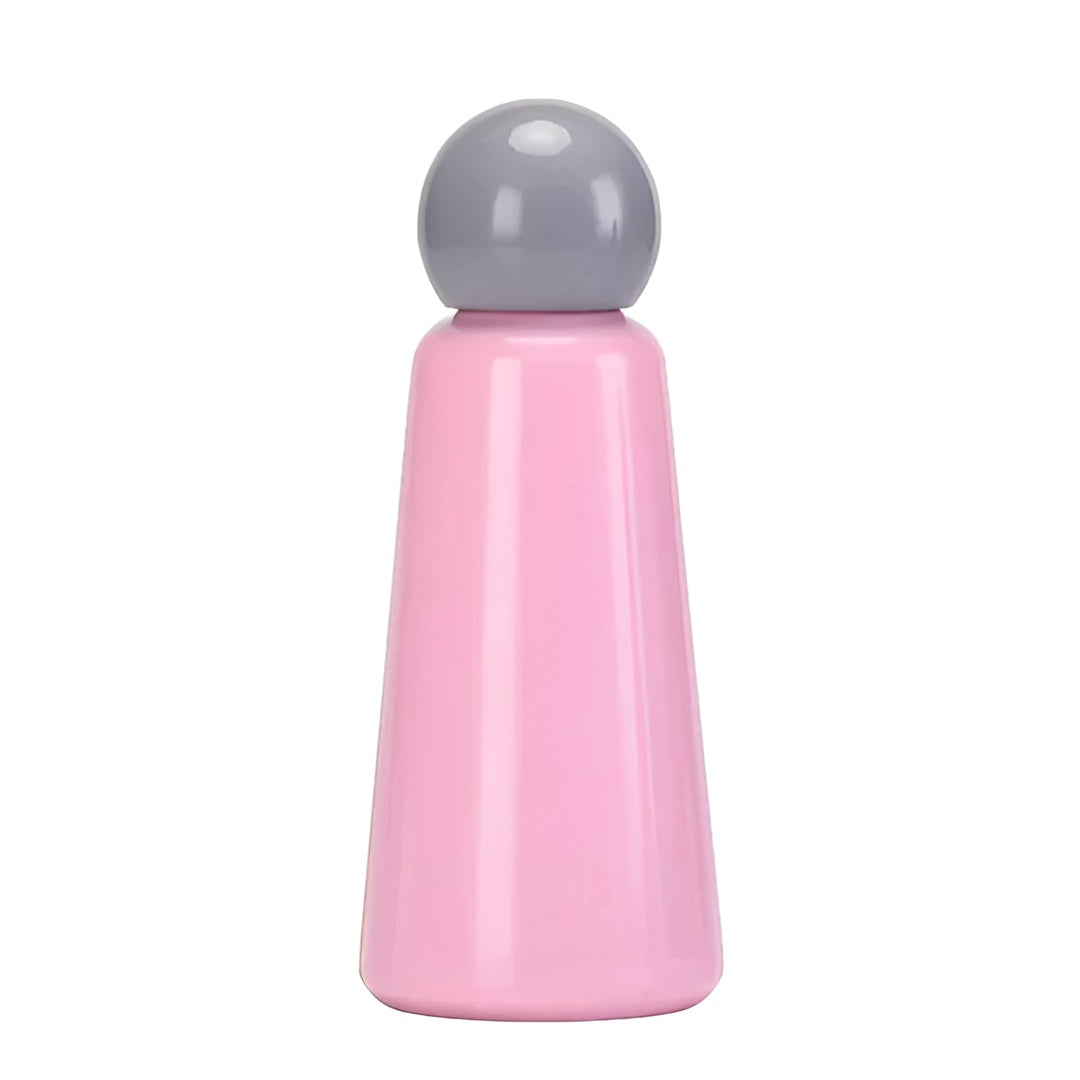 LuxDrop Thermoflasche auslaufsicher – Hält Getränke 12h heiß & 24h kalt - Grau-Rosa - Wasserflasche
