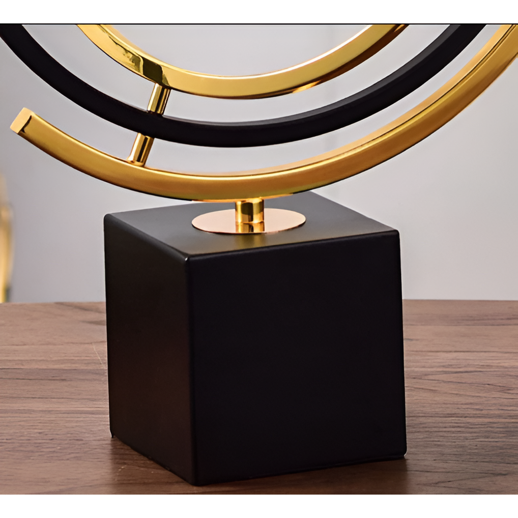 Luxe Globe - Handgefertigte Metallskulptur mit Marmorsockel für Moderne Wohnkultur - Skulptur