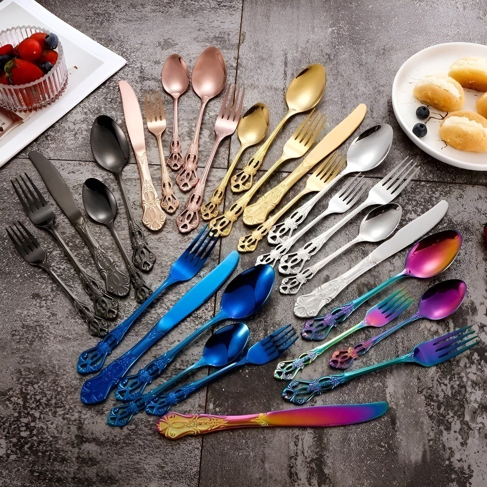 LuxeDining Cutlery Set - Edelstahl Spülmaschinenfeste Besteck Set - Besteck-Set
