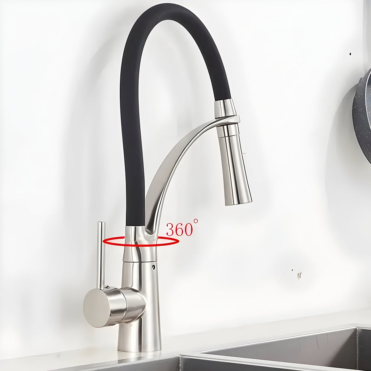 LuxSpout – Moderner 360°-Edelstahl-Wasserhahn – Hochwertiger Edelstahl-Wasserhahn mit Schwenkfunktion