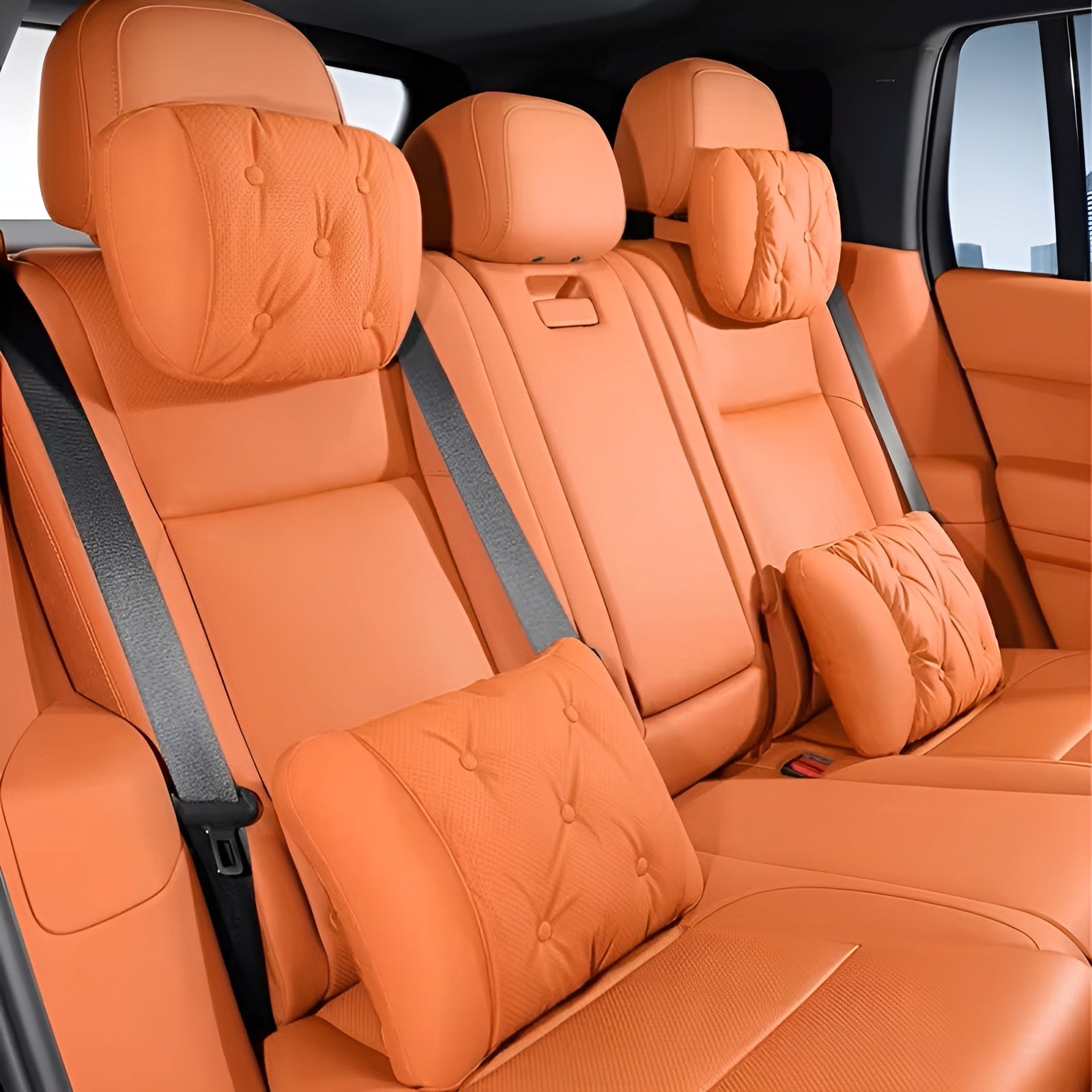 Luxuriöse Auto Kopfstützen & Lendenstütze – Ultraweicher Ergonomischer Komfort | Ganzjahresdesign - Nackenkissen