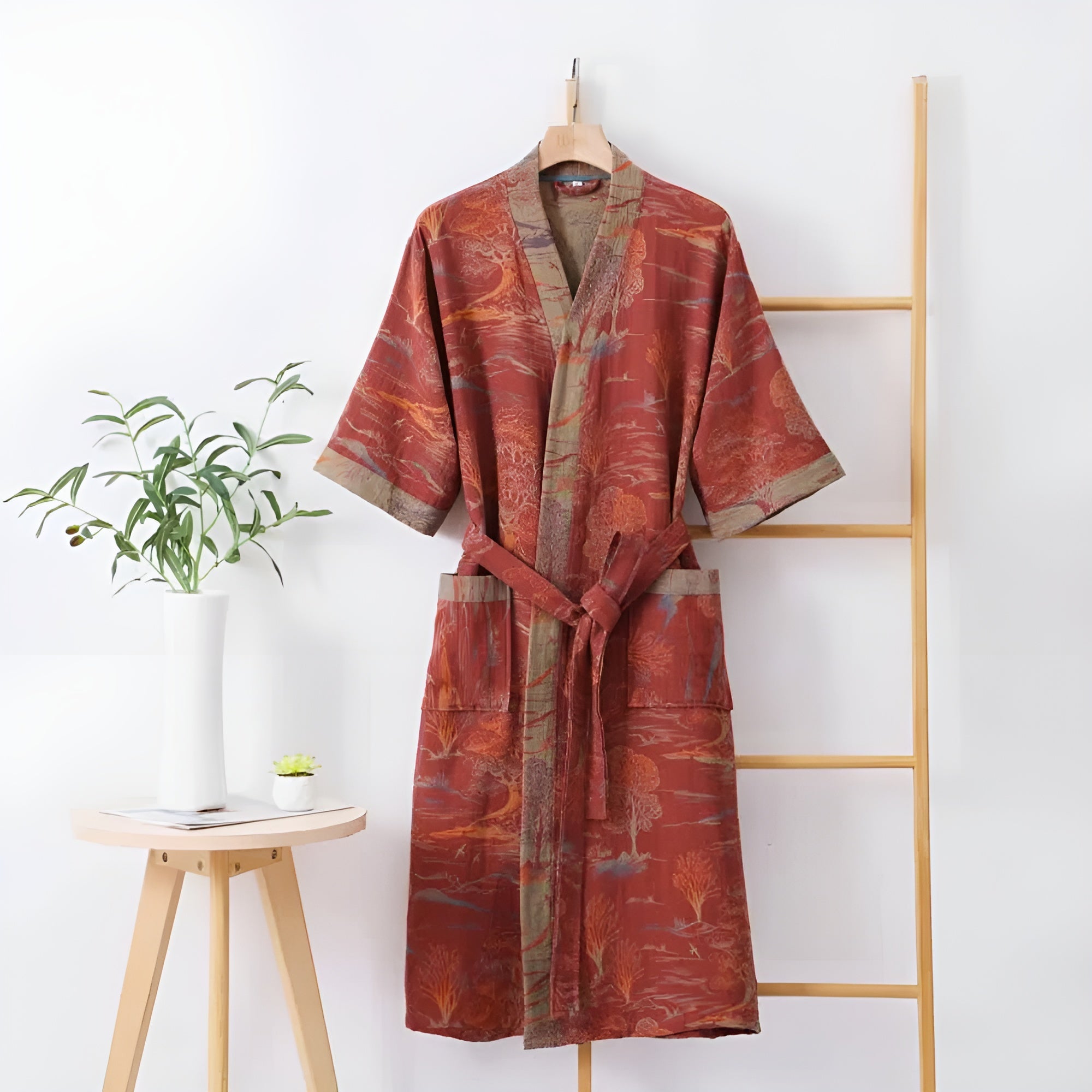 Luxury Kimono Bathrobe - Soft Breathable Cotton for Stylish Relaxation at Home - Badjassen