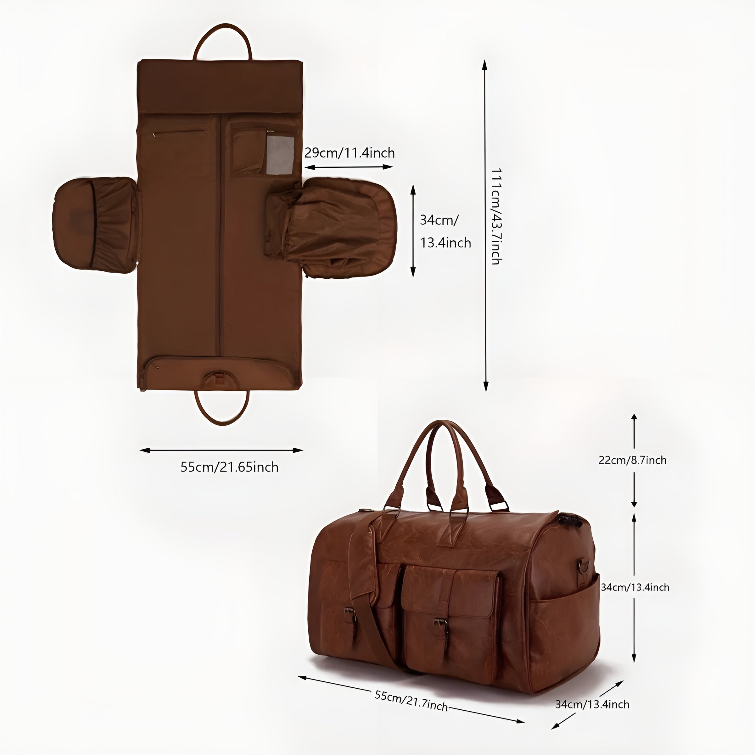 Luxus Leder-Reisetasche – Geräumiges Design mit mehreren Fächern – Ihr idealer Reisebegleiter - Reisetasche