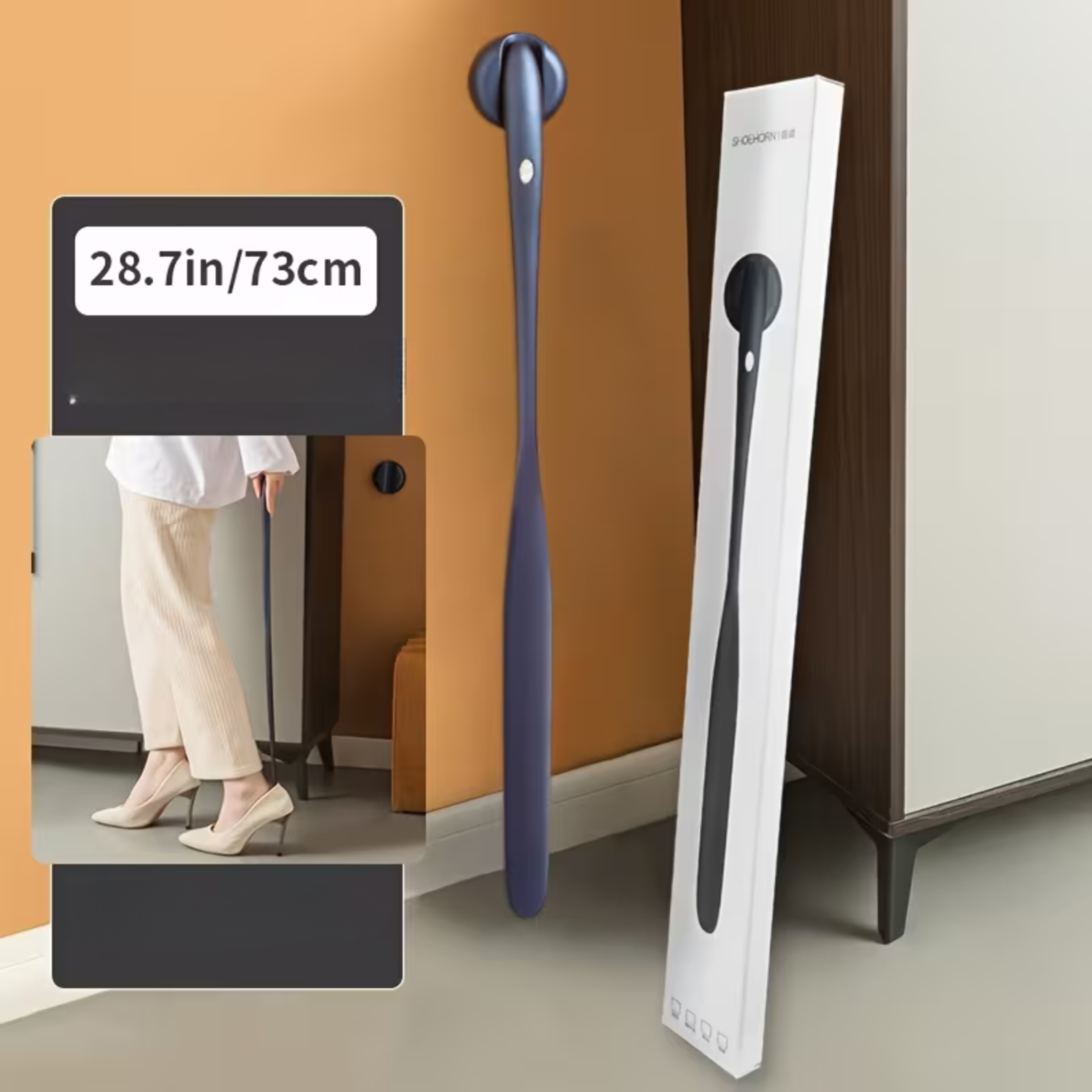 Magnetischer Schuhlöffel mit langem Griff – Robust & Komfortabel | Einfaches Anziehen ohne Bücken - Blaues Chang Bing