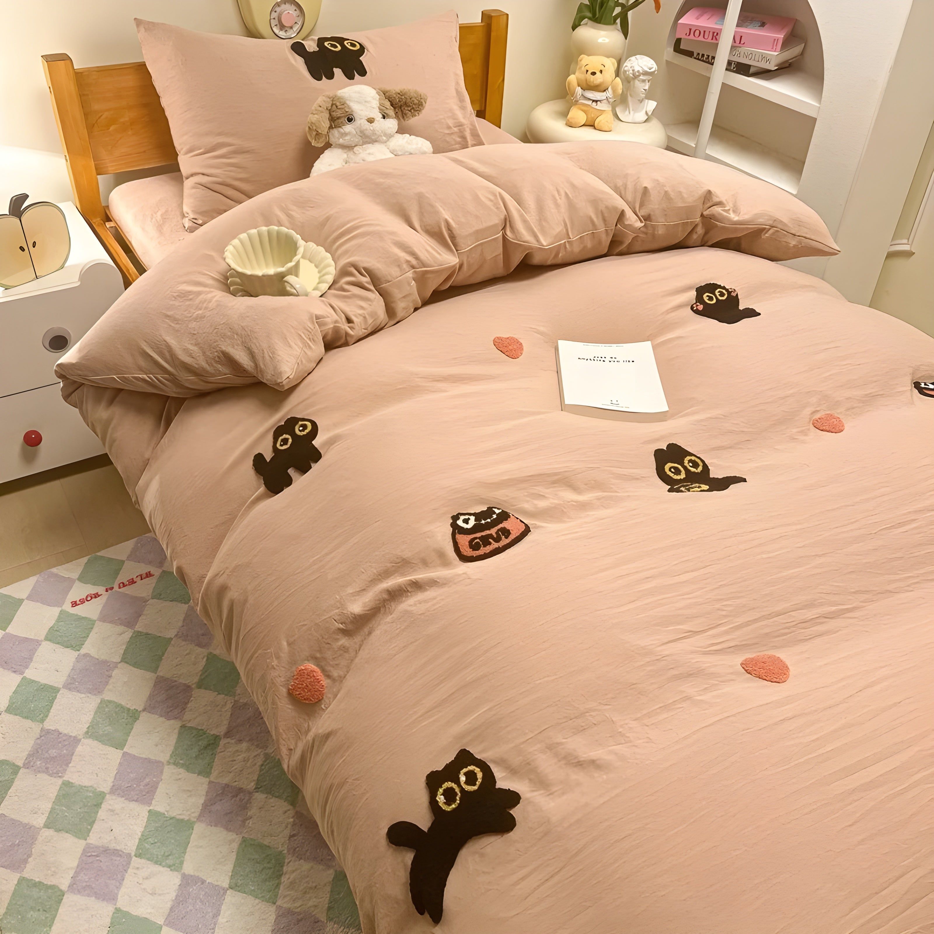 CloudComfort Bedding Set - Bequeme und Hautfreundliche Lucky Cat Bettwäsche