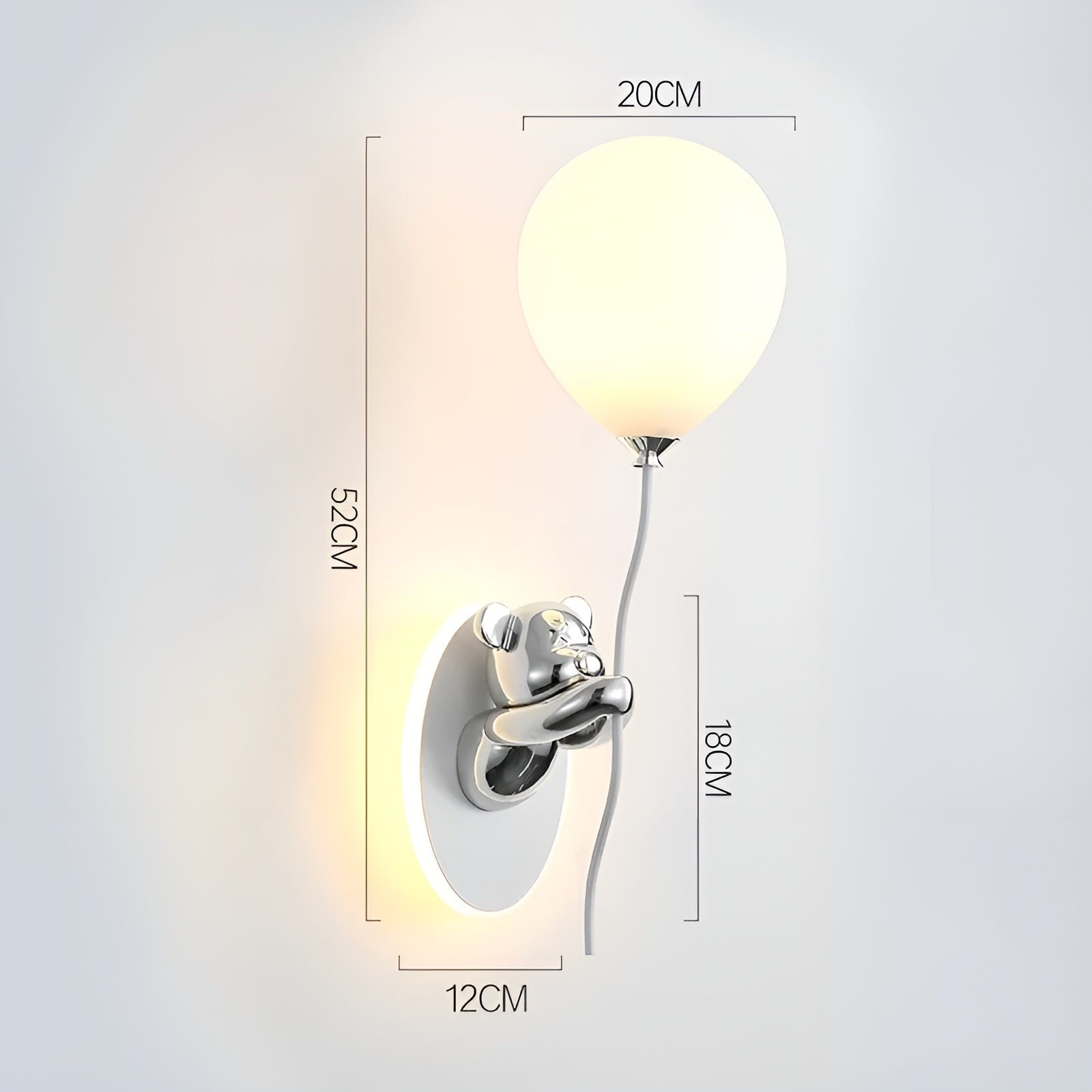 LED Wandleuchte mit Bär und Ballon – Kreatives Nachtlicht | Perfekt fürs Kinderzimmer & Nachttisch