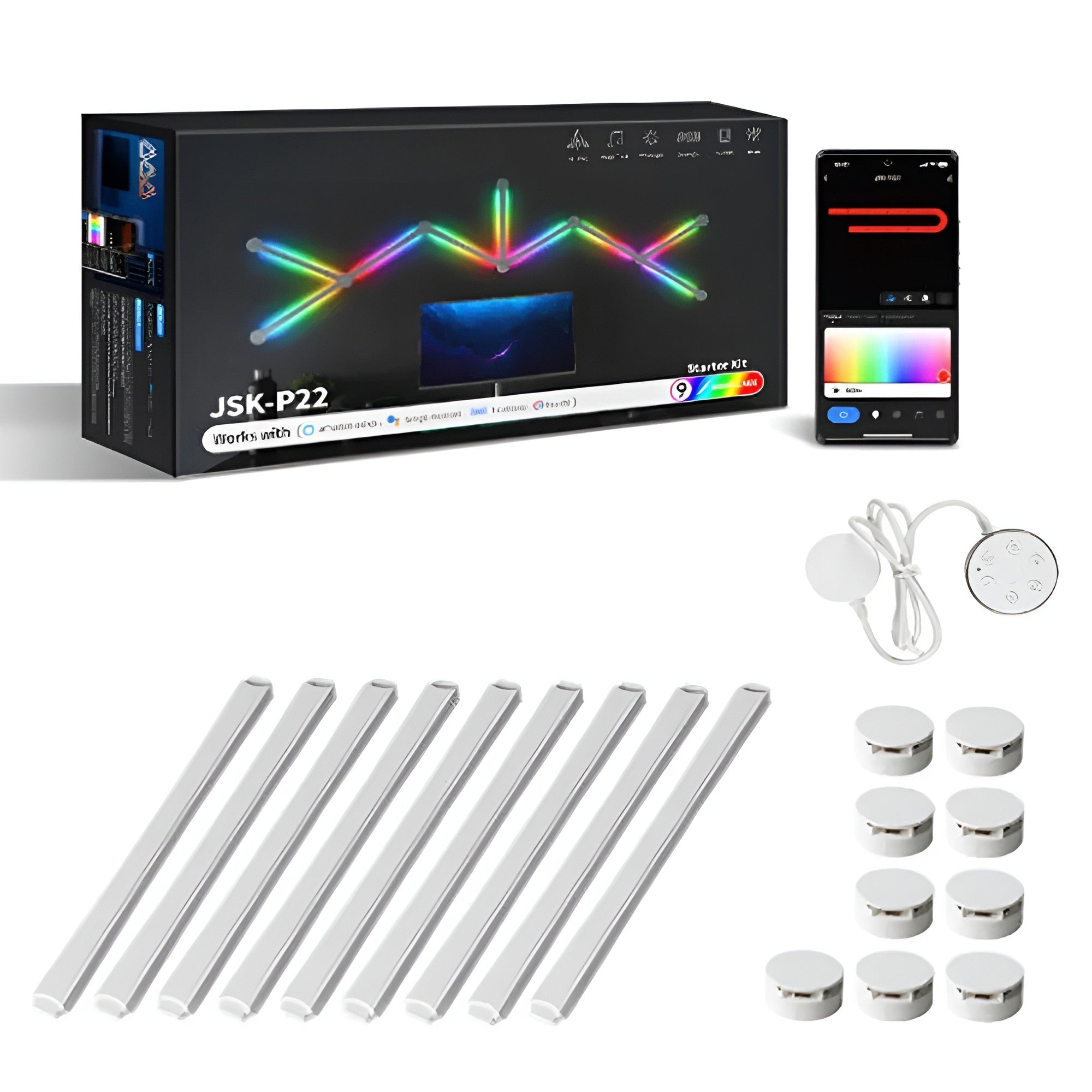 Smarte RGB Wandleuchte – Farbwechsel & Musiksteuerung | Perfekte Ambientebeleuchtung für TV, Schlafzimmer & Gamingraum