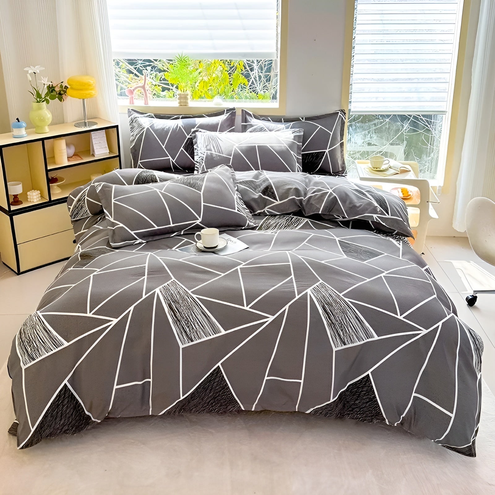 Bettwäsche-Set mit Muster – 3-teilig (1 Bettbezug + 2 Kissenbezüge) | Ideal für Schlafzimmer & Hotel