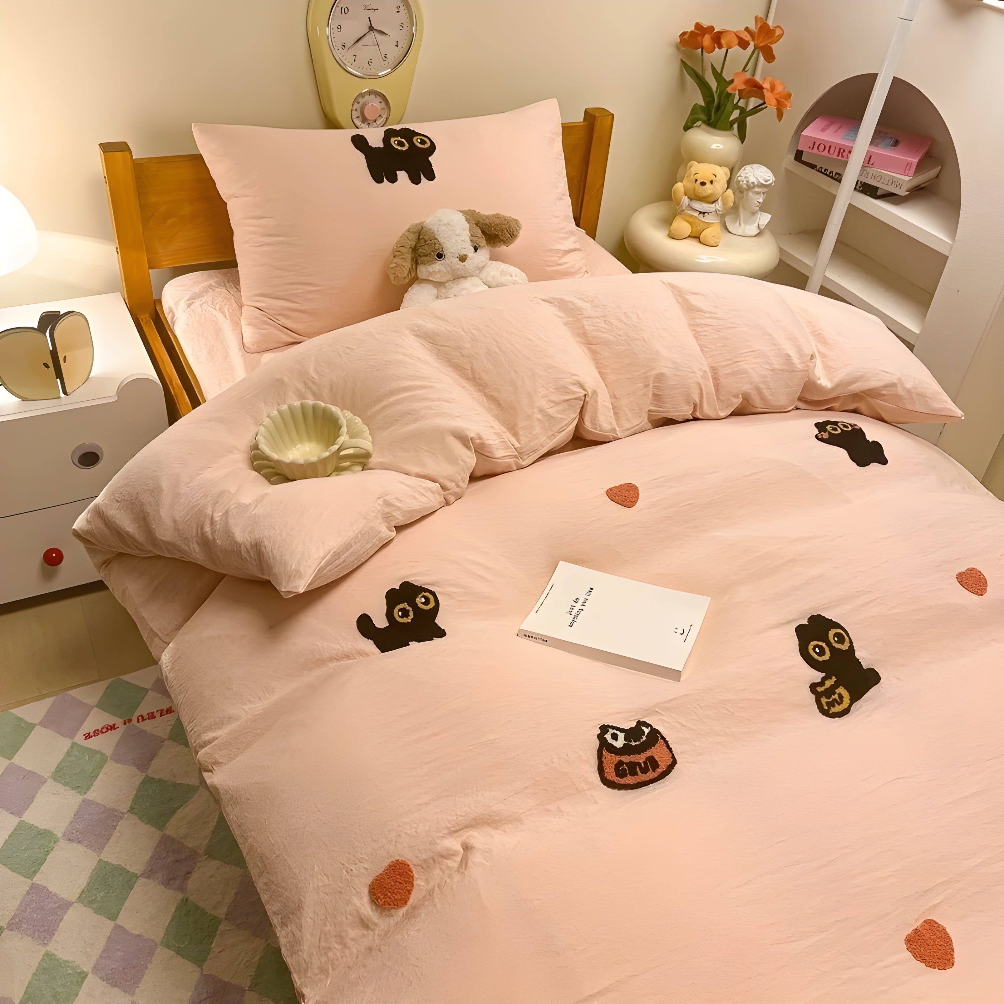 CloudComfort Bedding Set - Bequeme und Hautfreundliche Lucky Cat Bettwäsche