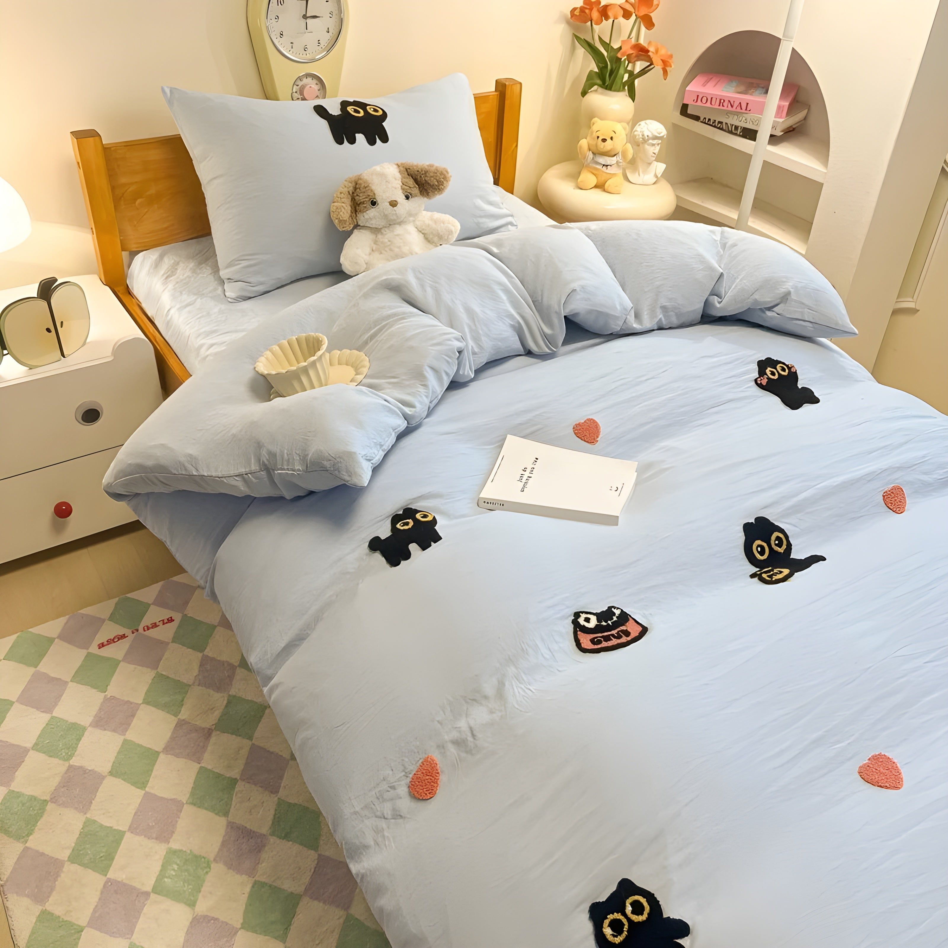 CloudComfort Bedding Set - Bequeme und Hautfreundliche Lucky Cat Bettwäsche