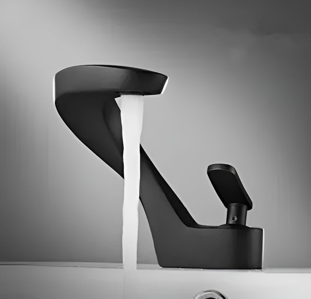 Waschbeckenarmatur mit Wasserfall – Modern und Elegant | Chrom Messing Mischbatterie für Bad Warm- und Kaltwasser