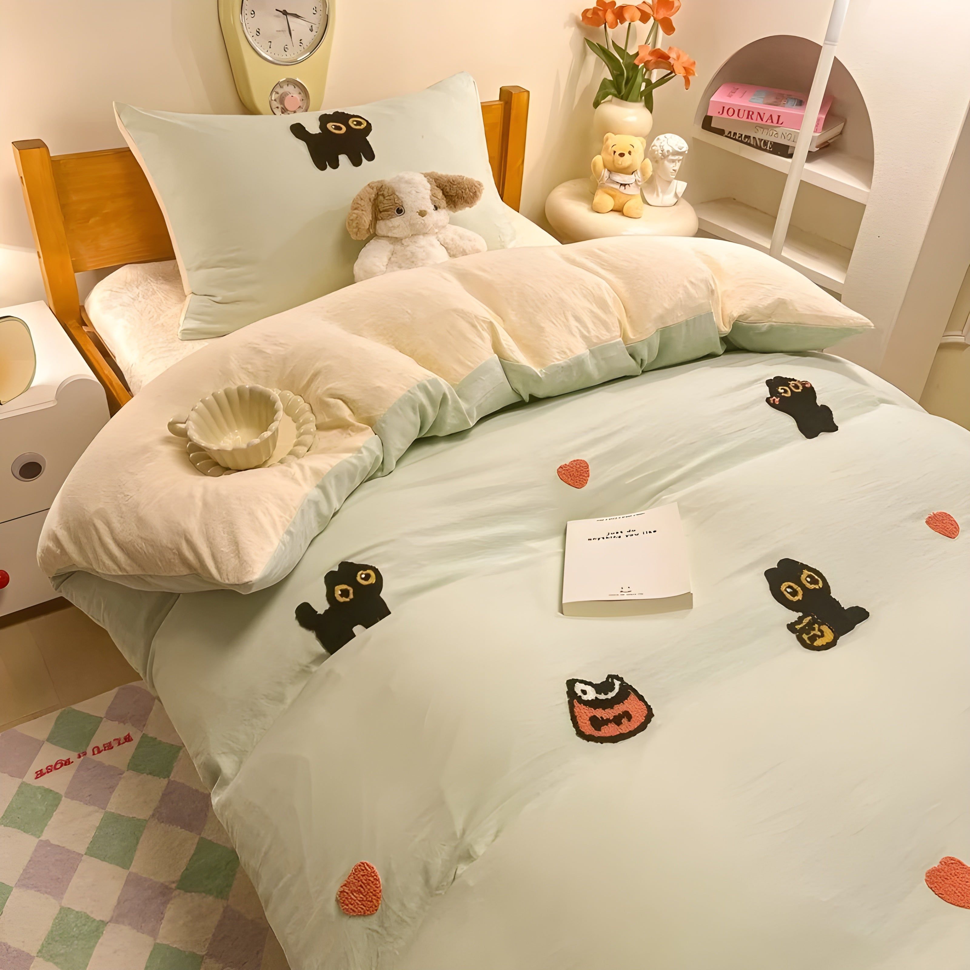 CloudComfort Bedding Set - Bequeme und Hautfreundliche Lucky Cat Bettwäsche