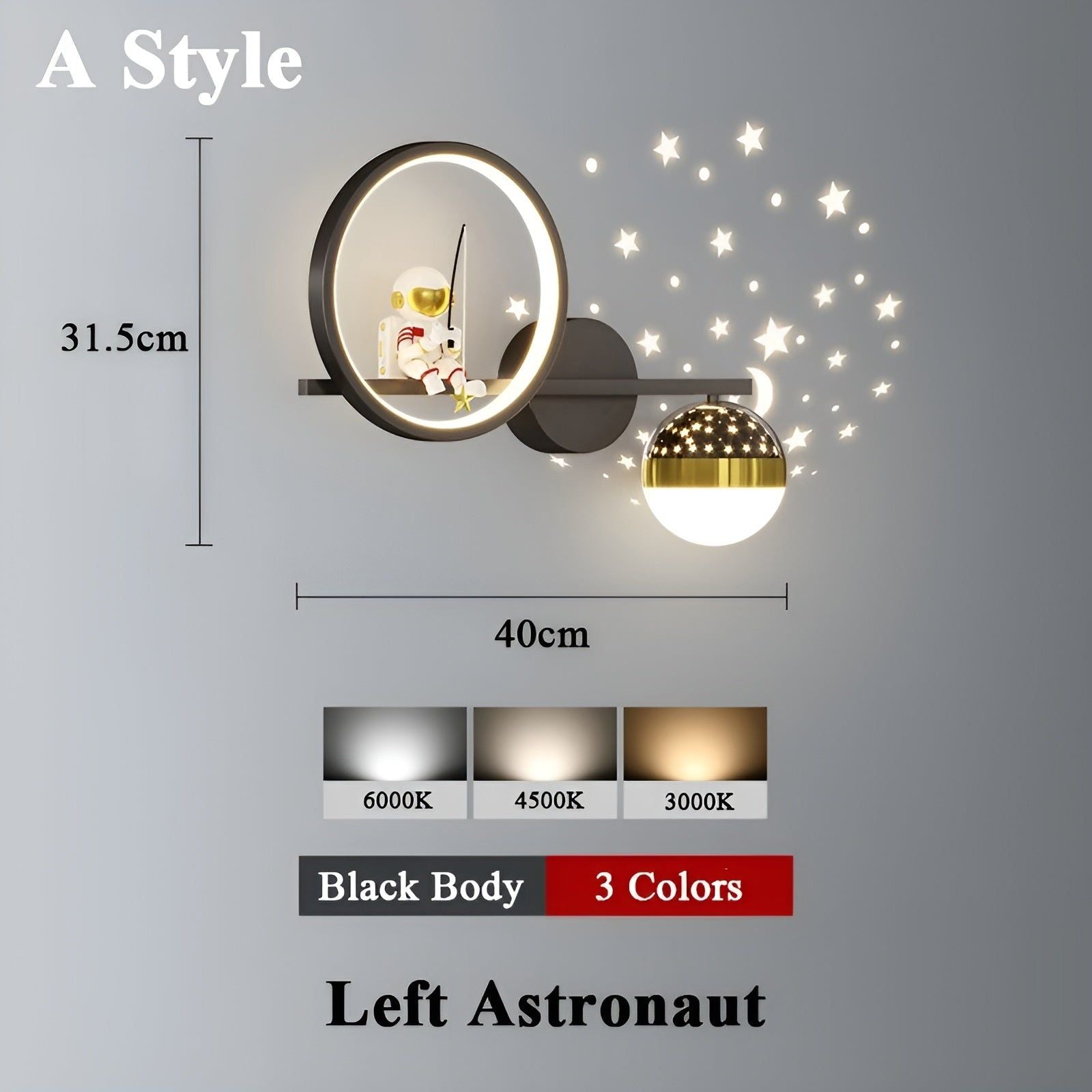 AstroGlow Lamp - Moderne Kinder Sternenhimmel-Projektor LED-Wandlampe Elegare