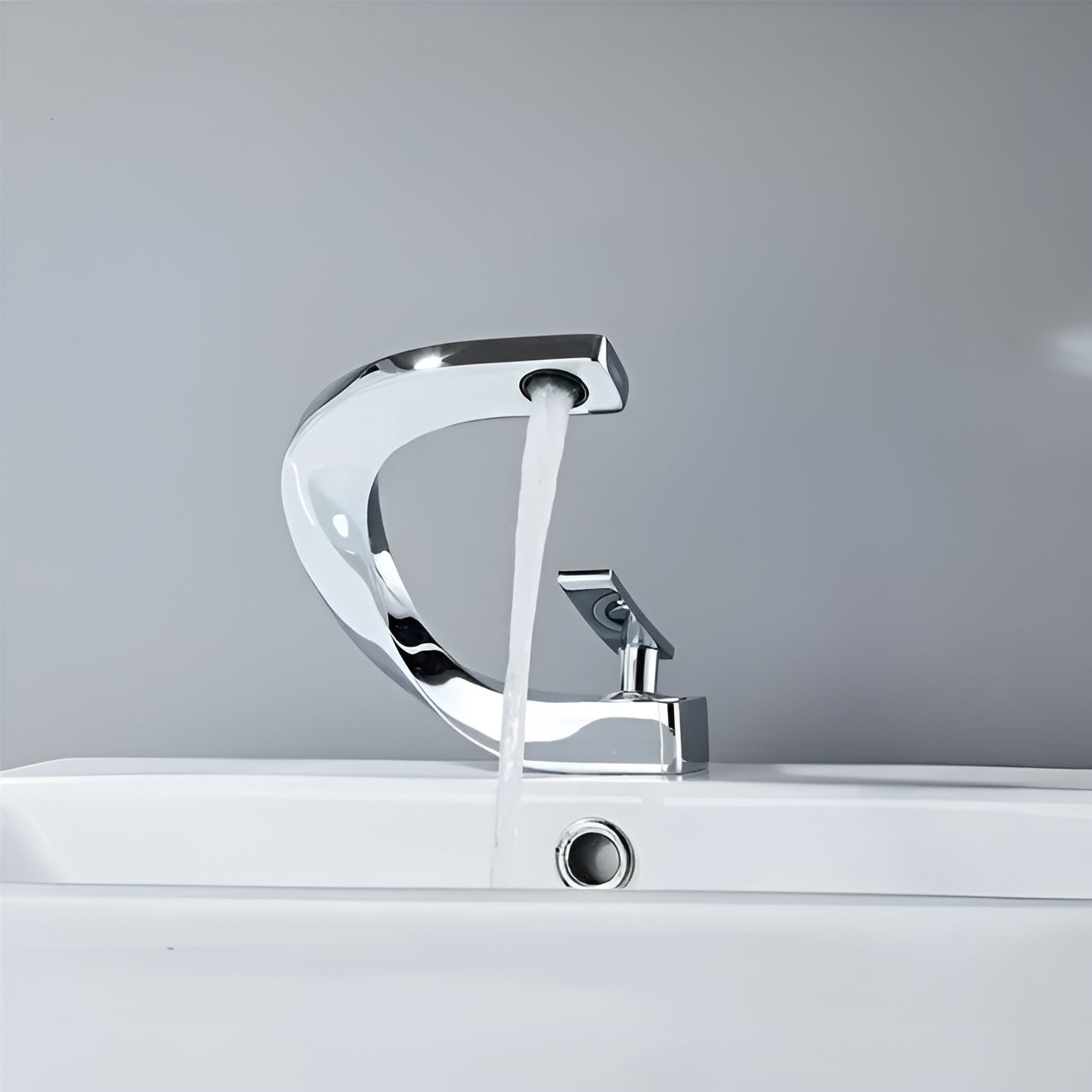 Waschbeckenarmatur mit Wasserfallauslauf – Modernes, Elegantes Design | Ideal für Badezimmer & Gäste-WC