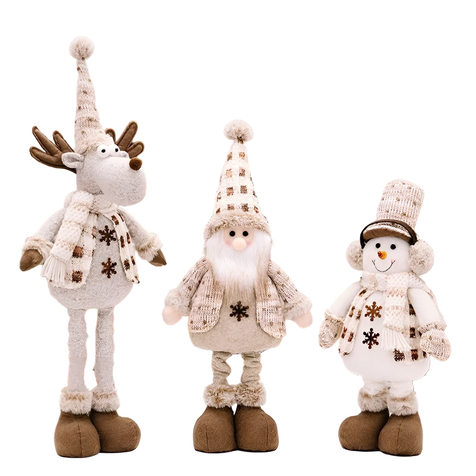 Verstellbare Weihnachtsfiguren – Niedliche Plüschdekoration | Weihnachtsmann, Schneemann & Rentier für Zuhause